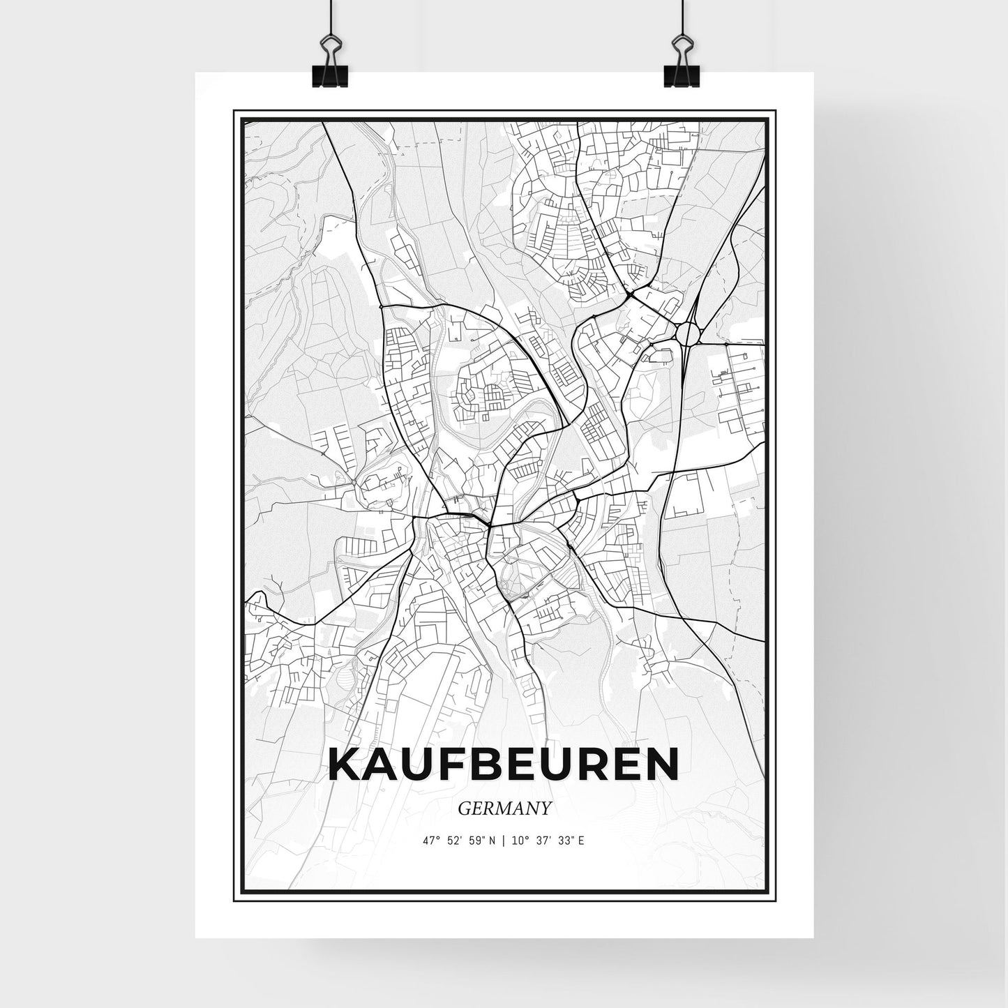 Kaufbeuren Germany - Premium City Map Poster