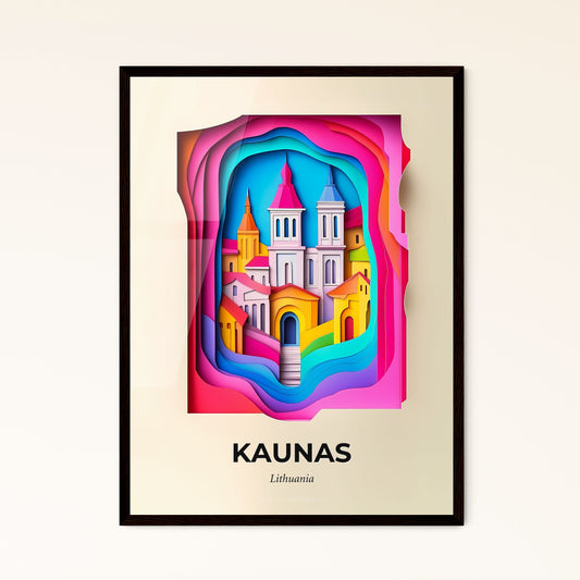 Vivid Kaunas, Lithuania - a paper cut of a city with a tower