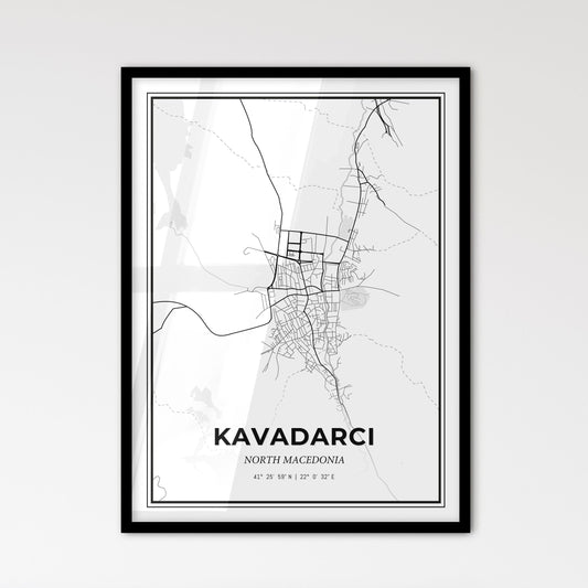 Kavadarci North Macedonia - Scandinavian Style City Map for Modern Home Decor