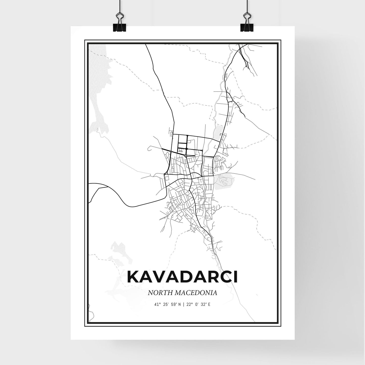 Kavadarci North Macedonia - Premium City Map Poster