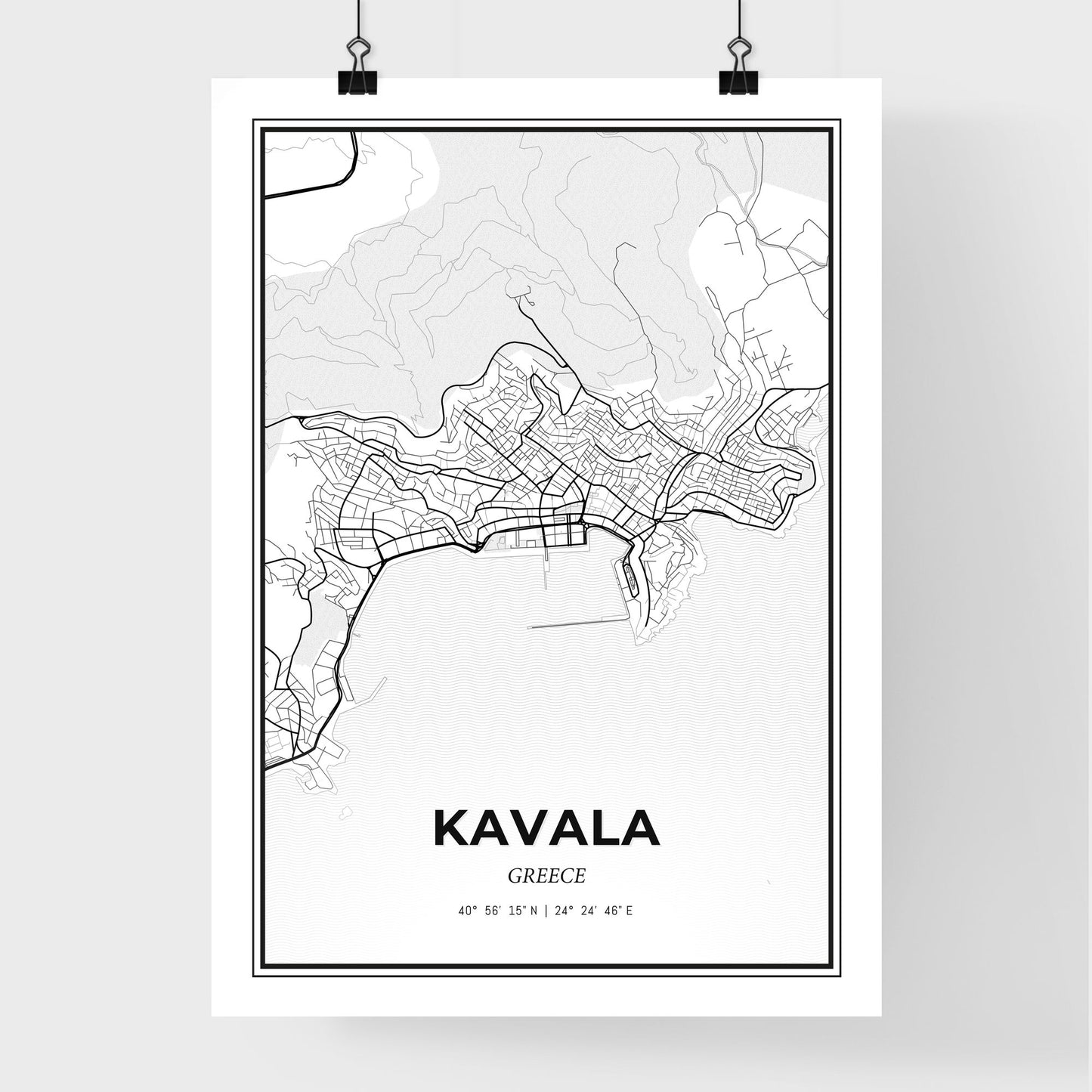 Kavala Greece - Premium City Map Poster