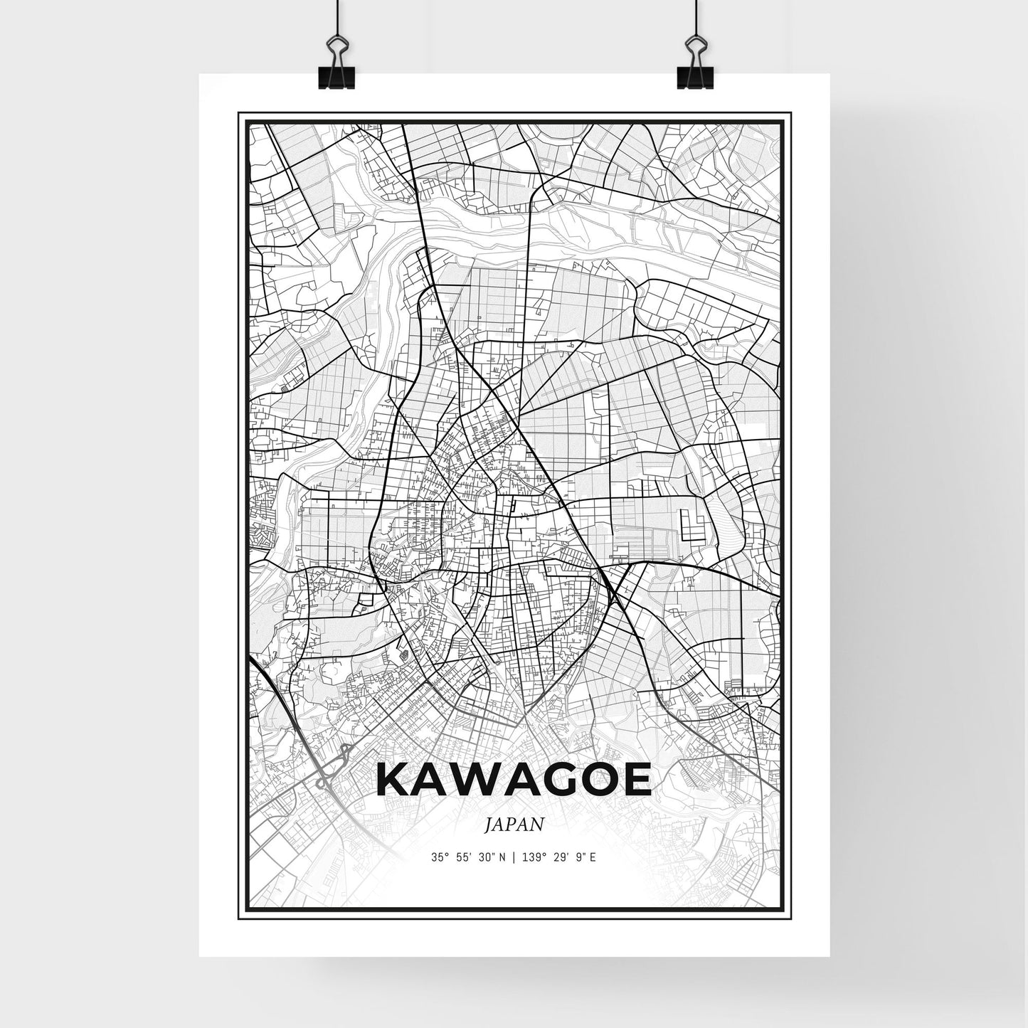 Kawagoe Japan - Premium City Map Poster