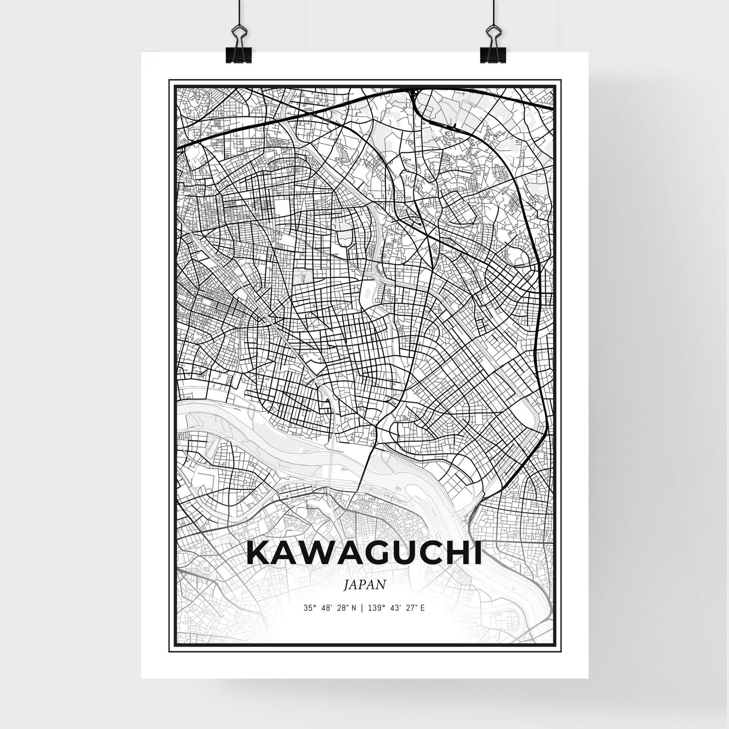 Kawaguchi Japan - Premium City Map Poster