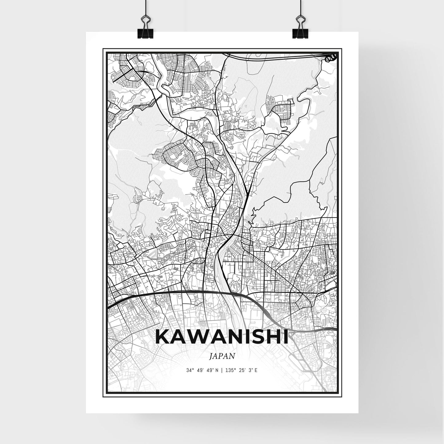 Kawanishi Japan - Premium City Map Poster