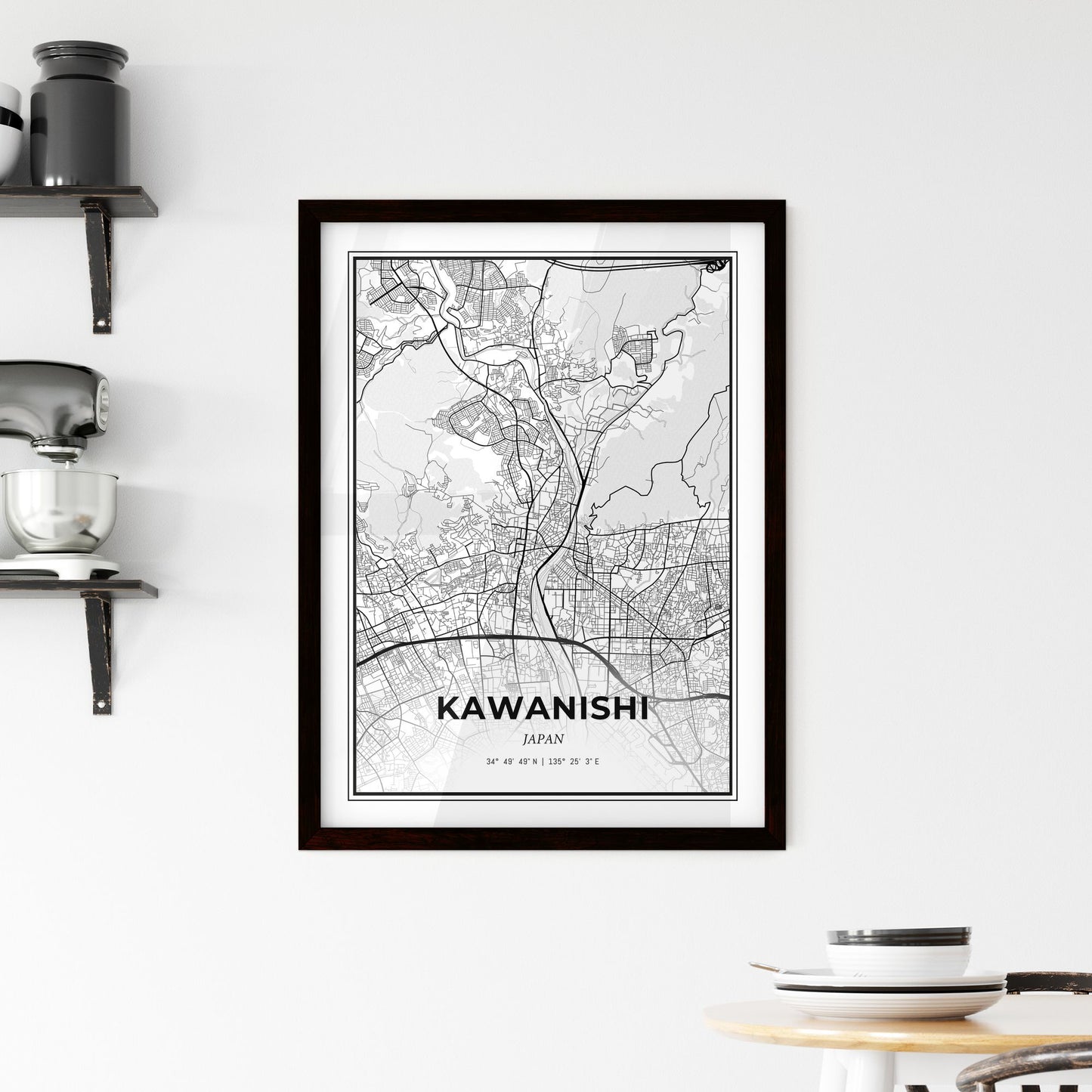 Kawanishi Japan - Minimal City Map