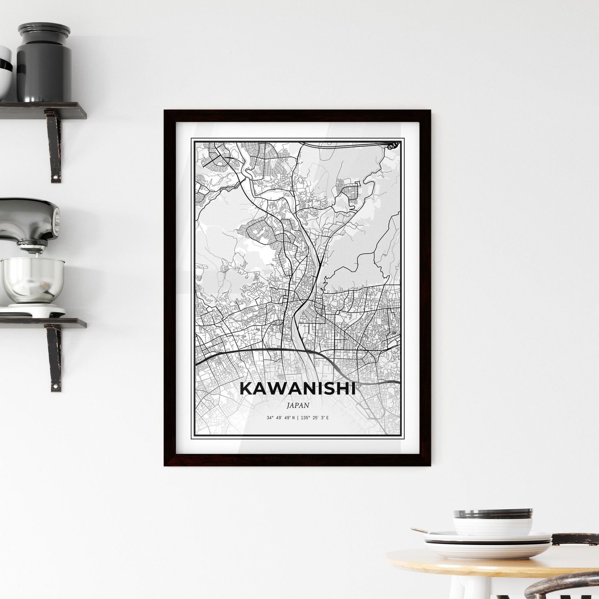 Kawanishi Japan - Minimal City Map