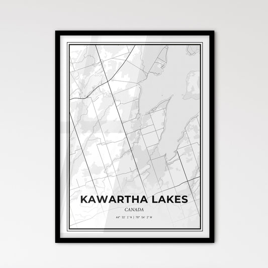 Kawartha Lakes Canada - Scandinavian Style City Map for Modern Home Decor