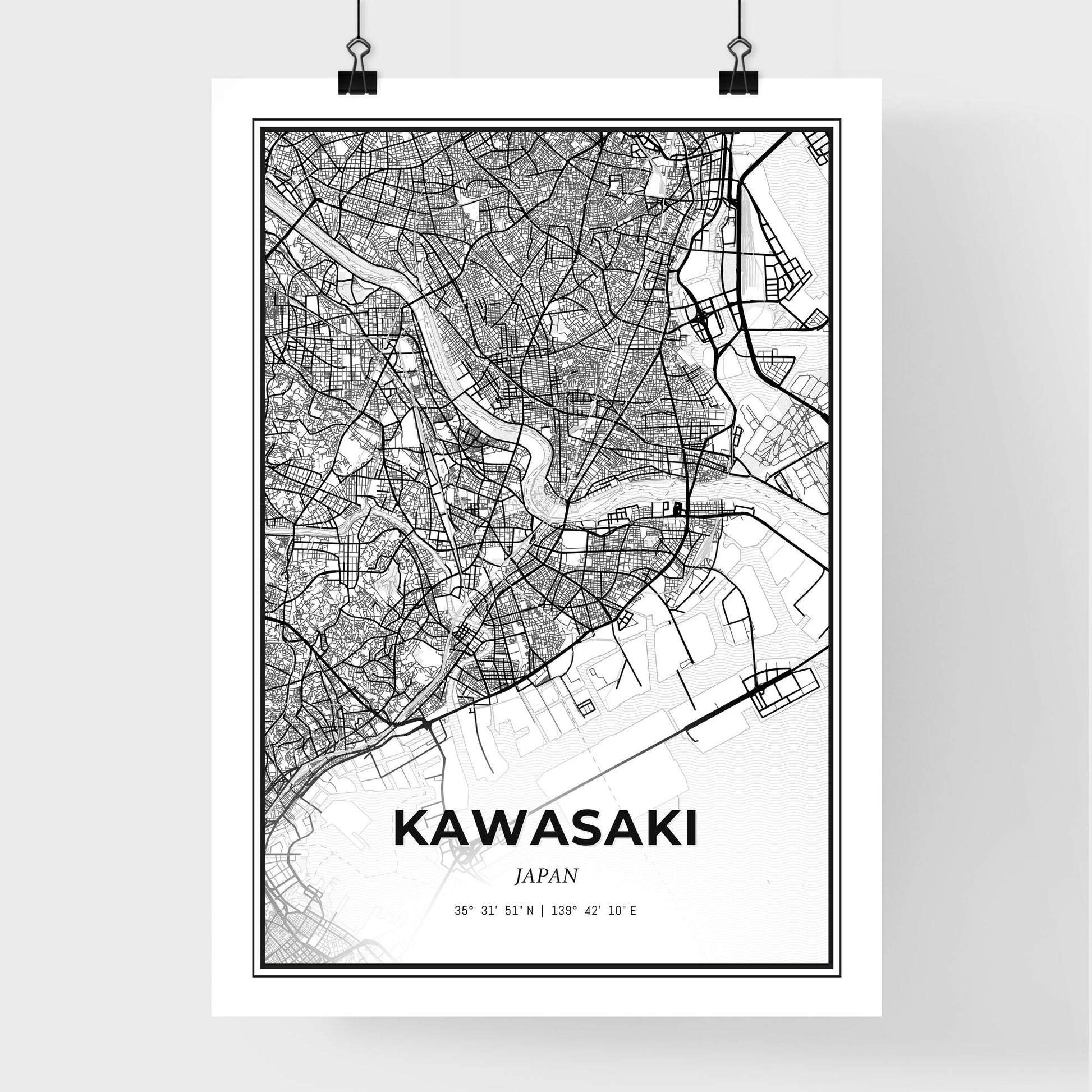 Kawasaki Japan - Premium City Map Poster