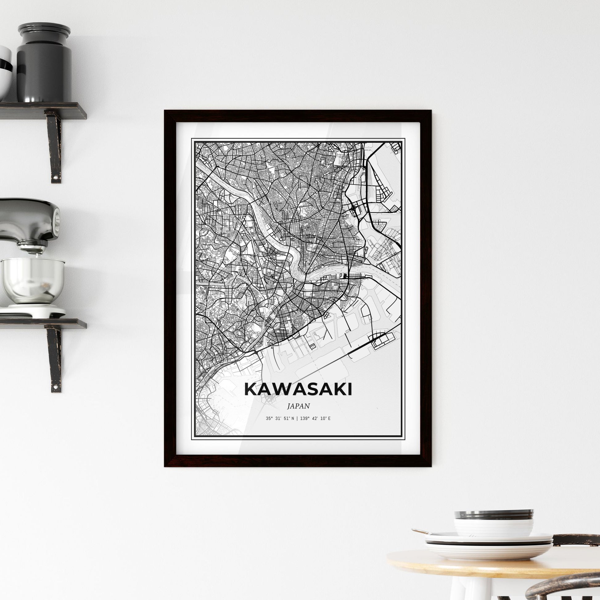 Kawasaki Japan - Minimal City Map