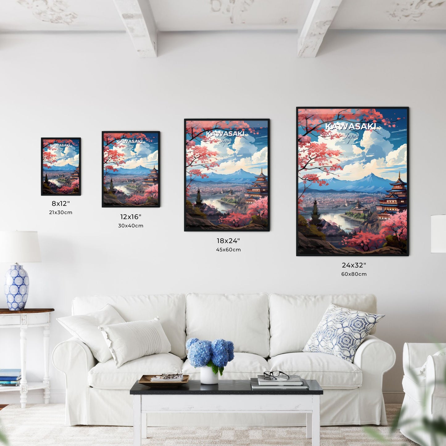 Cityscape Painting Vibrant Skyline Urban Landscape Mountain Lake Art Default Title