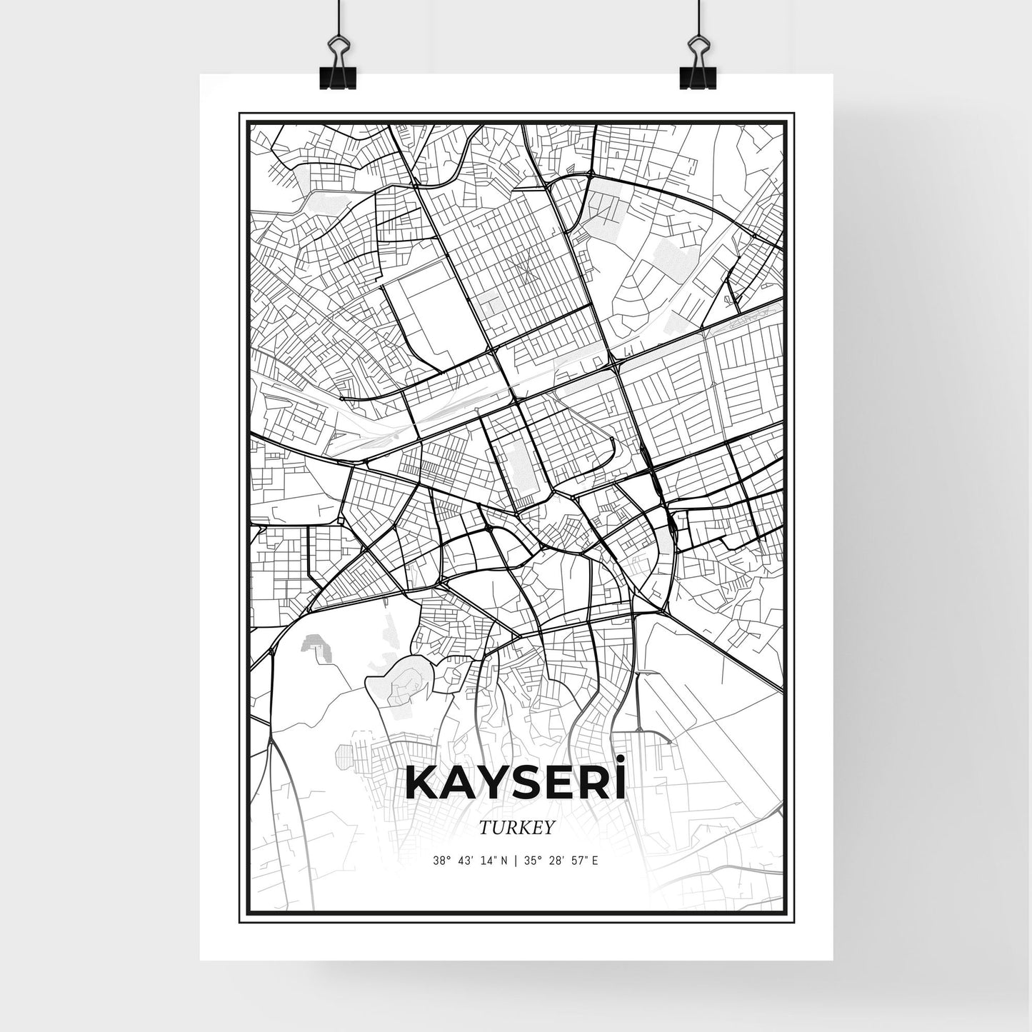 Kayseri Turkey - Premium City Map Poster