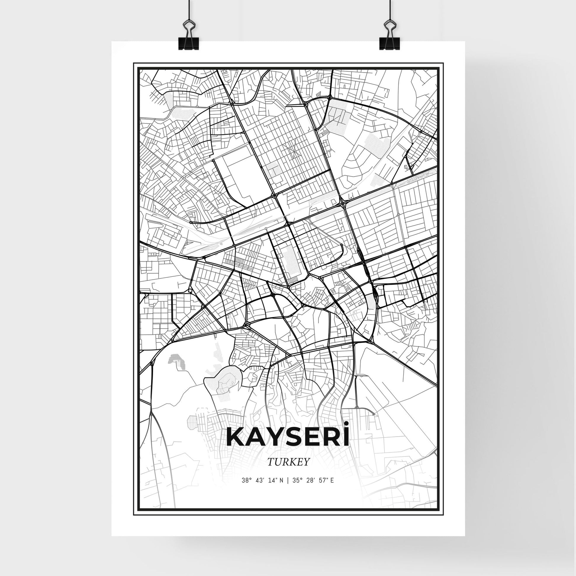 Kayseri Turkey - Premium City Map Poster