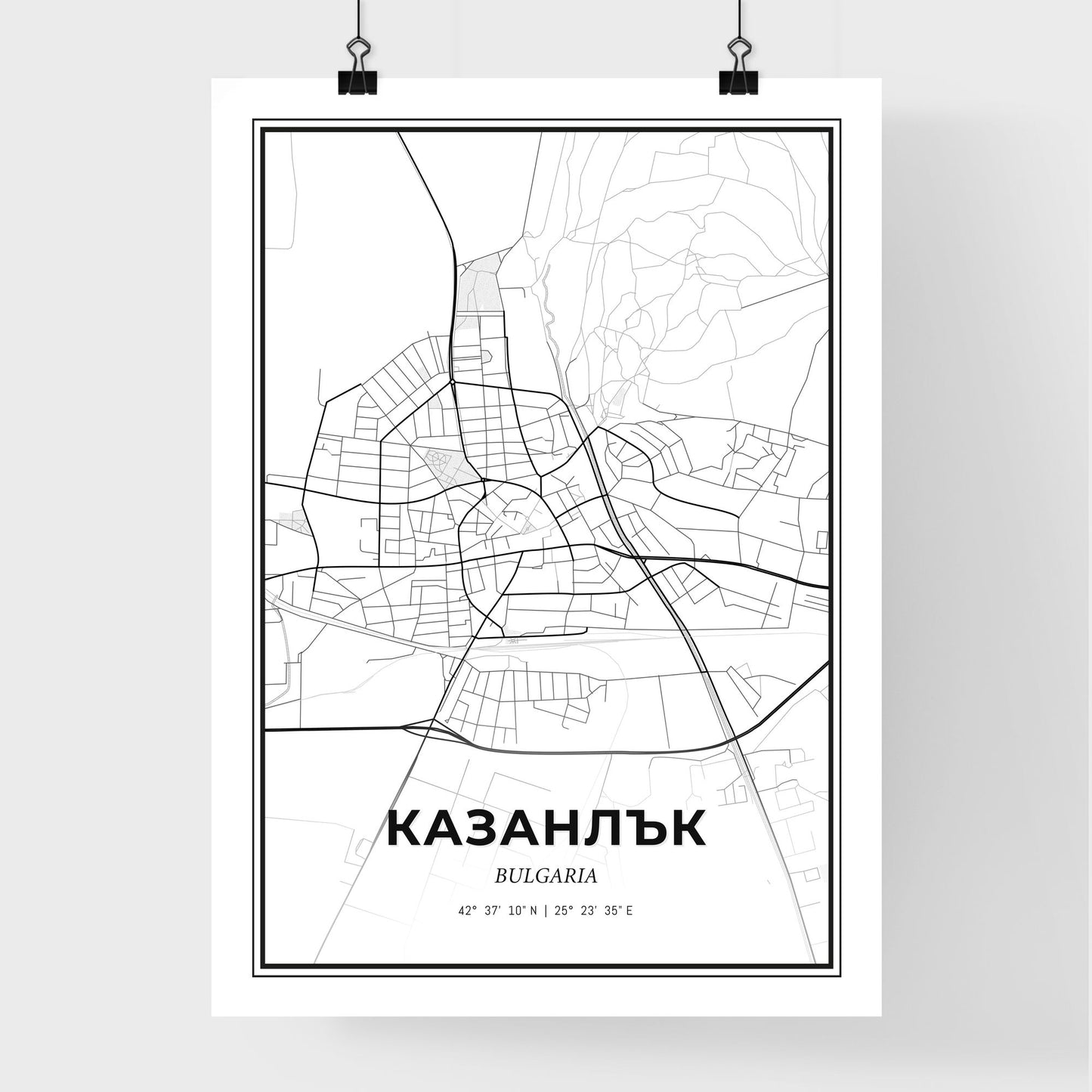 Kazanlak Bulgaria - Premium City Map Poster