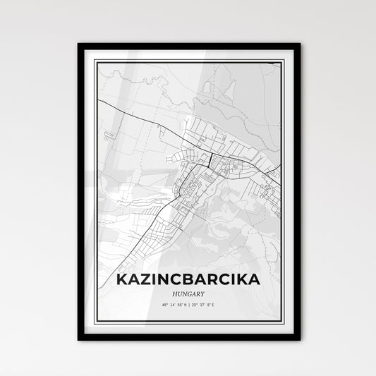 Kazincbarcika Hungary - Scandinavian Style City Map for Modern Home Decor