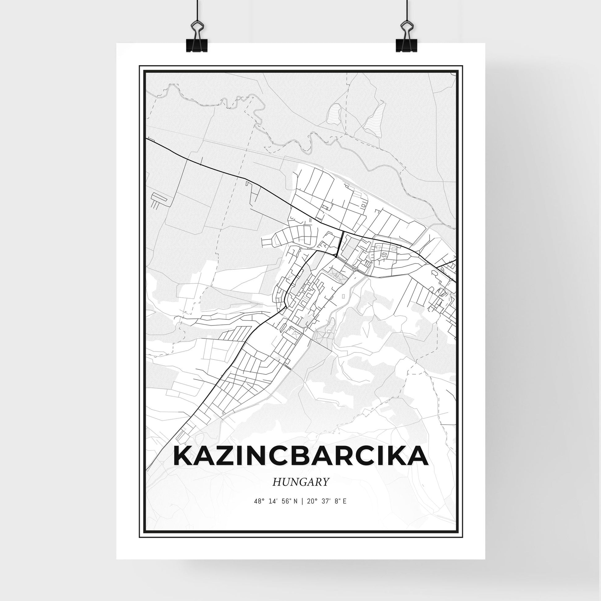 Kazincbarcika Hungary - Premium City Map Poster