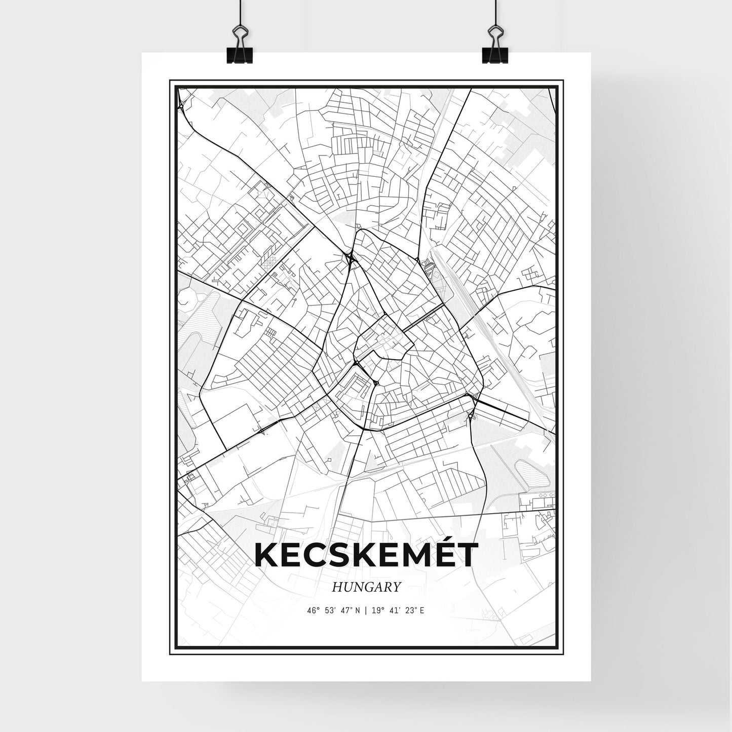 Kecskemét Hungary - Premium City Map Poster