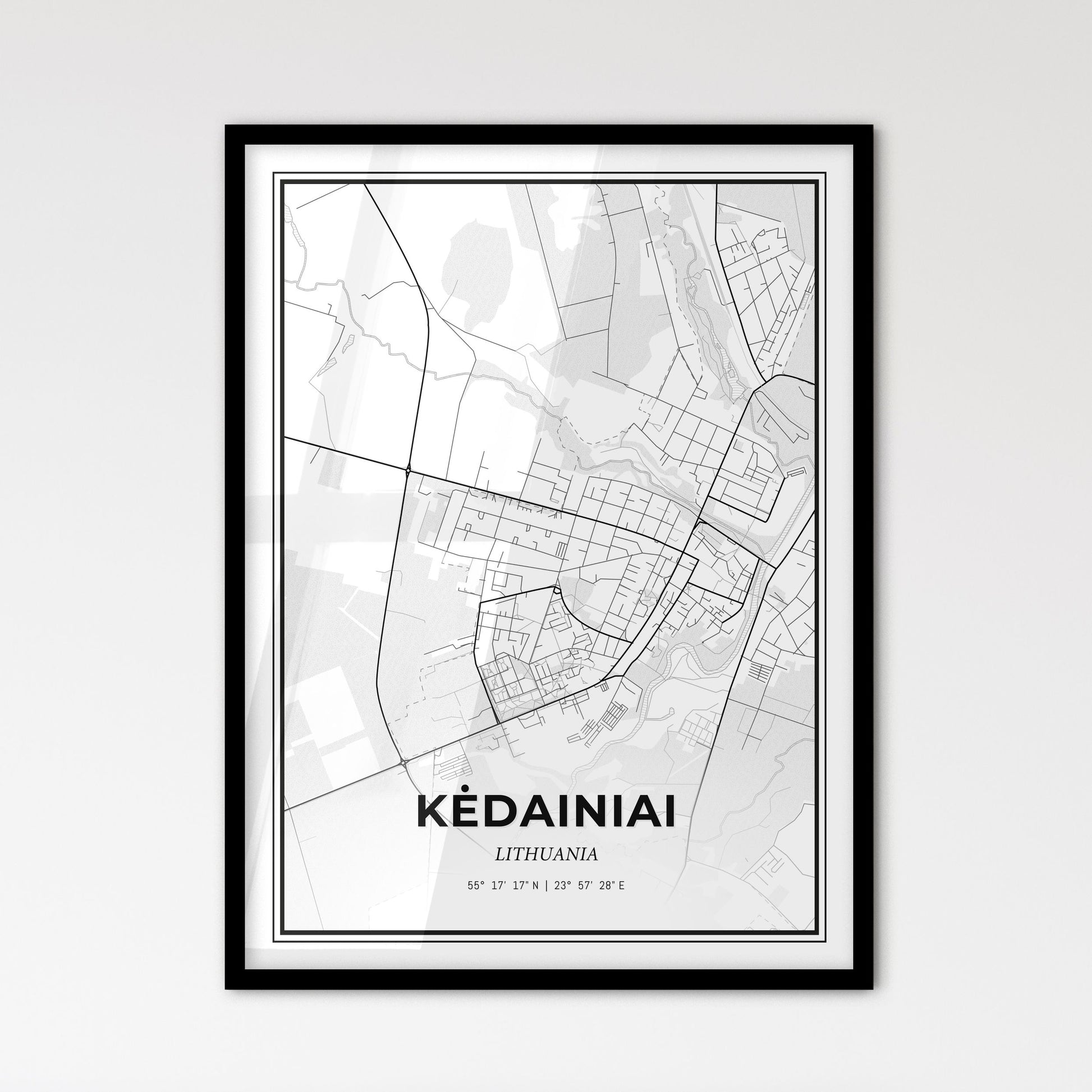 Kėdainiai Lithuania - Scandinavian Style City Map for Modern Home Decor