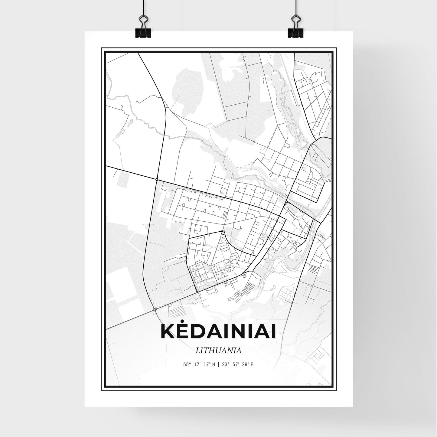 Kėdainiai Lithuania - Premium City Map Poster