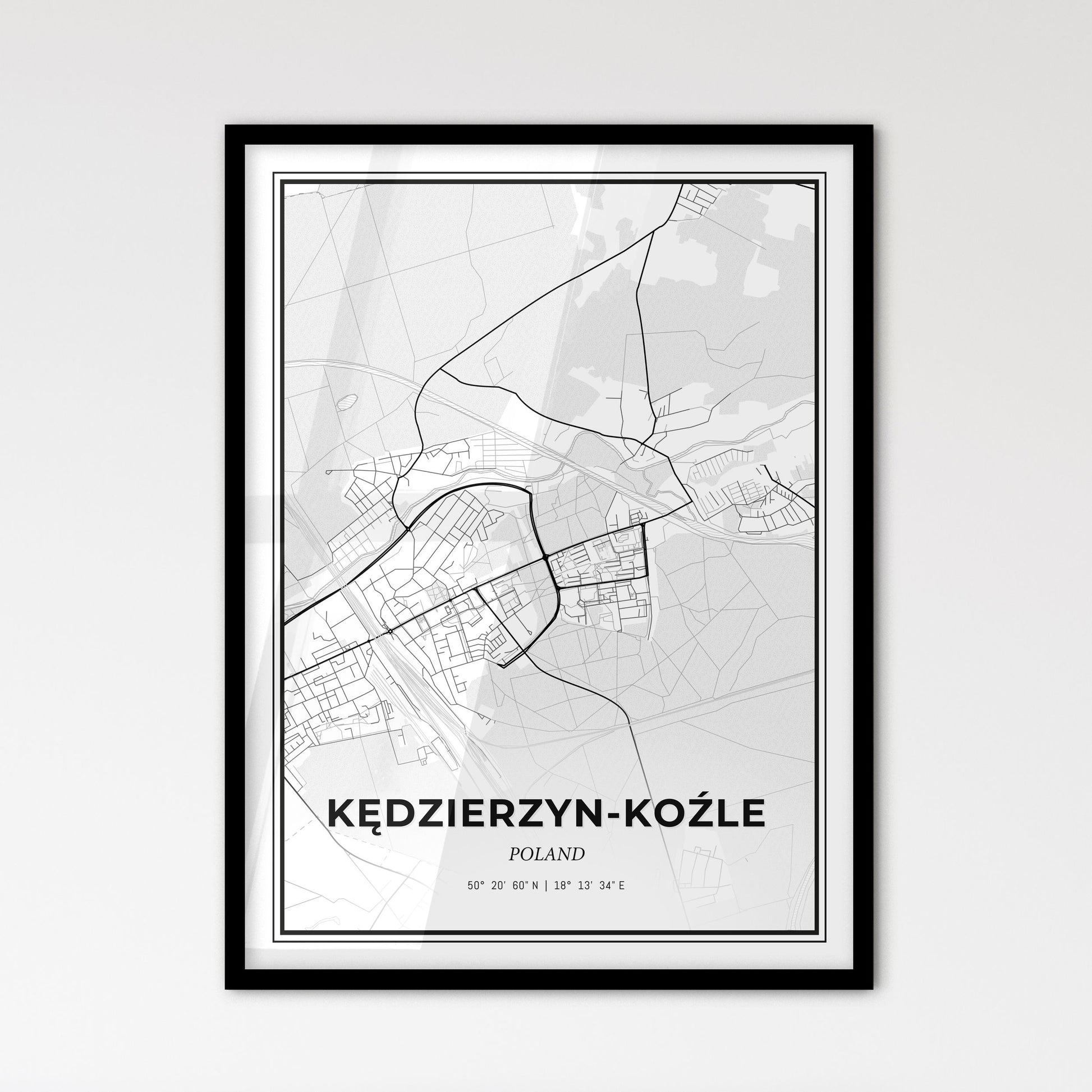 Kędzierzyn-Koźle Poland - Scandinavian Style City Map for Modern Home Decor