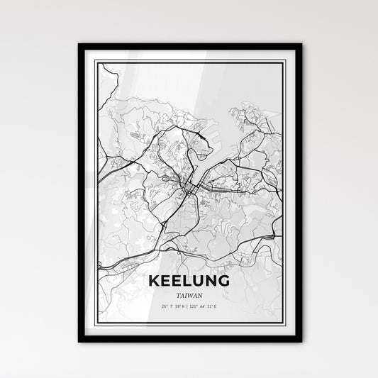 Keelung Taiwan - Scandinavian Style City Map for Modern Home Decor