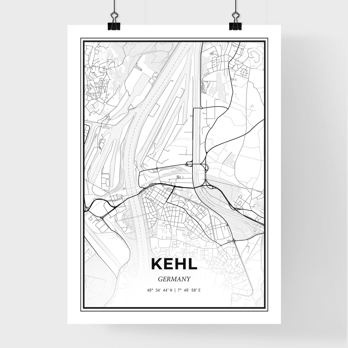 Kehl Germany - Premium City Map Poster