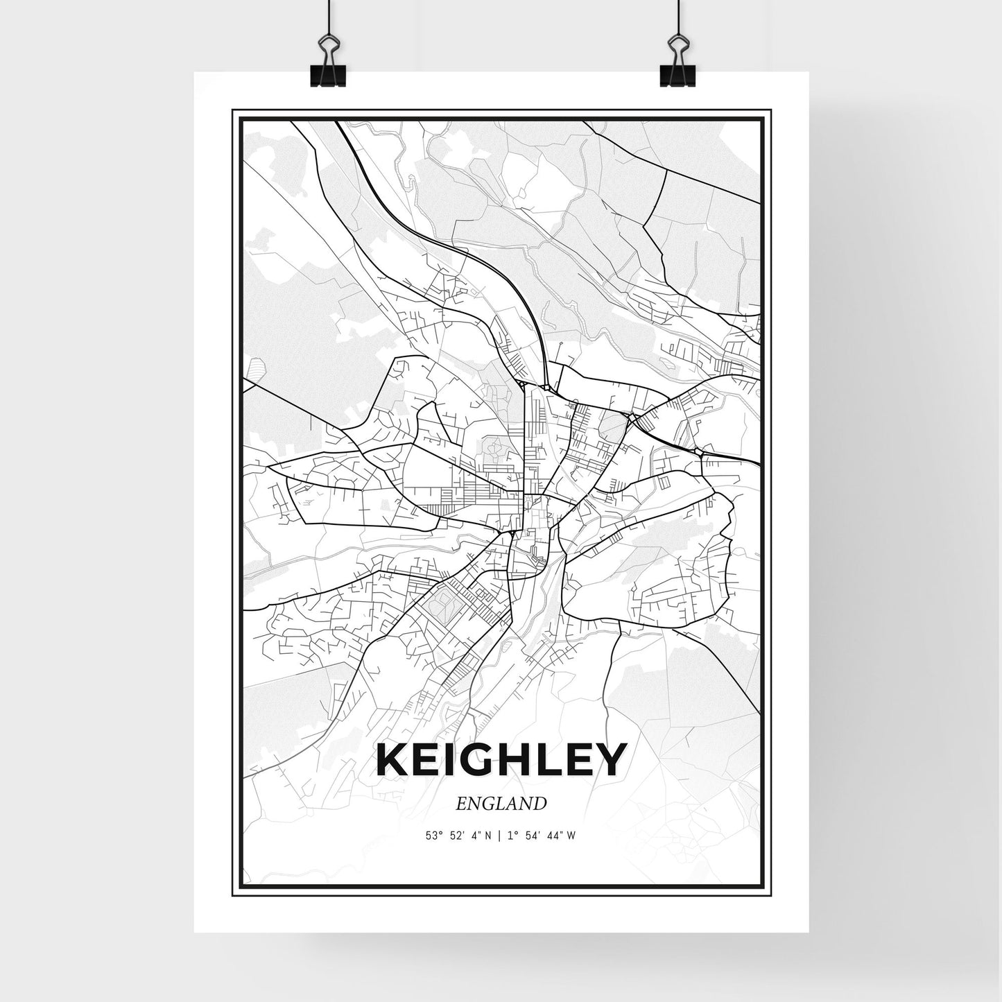 Keighley England - Premium City Map Poster