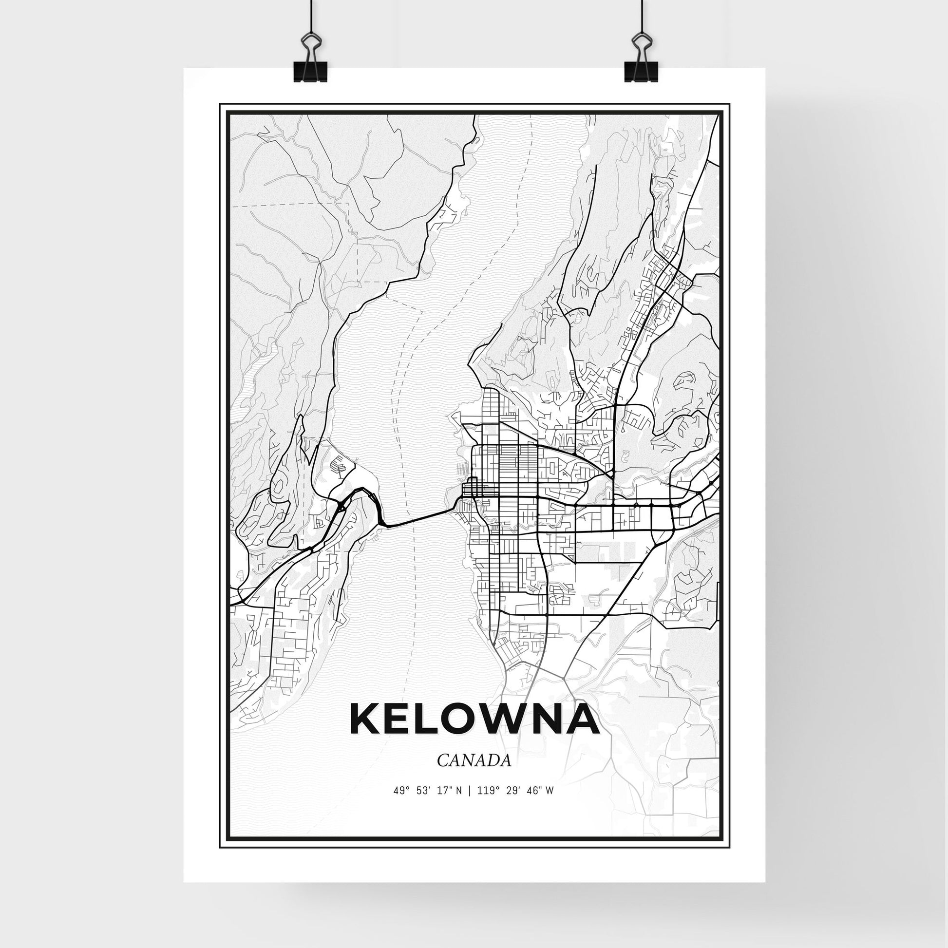 Kelowna Canada - Premium City Map Poster