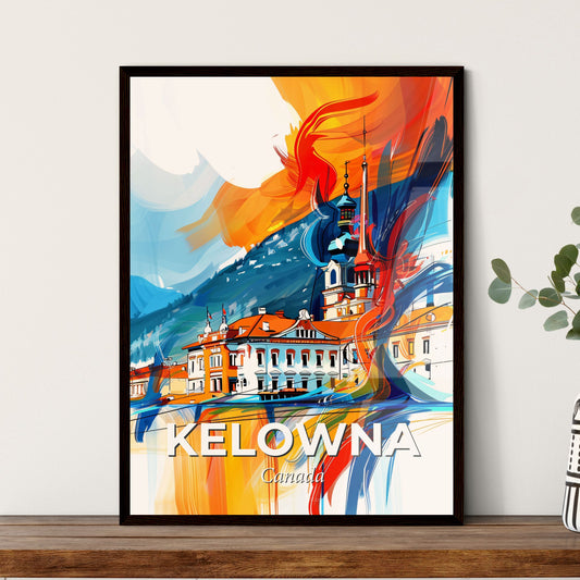 Vibrant Kelowna, Canada - A Painting Of A Building