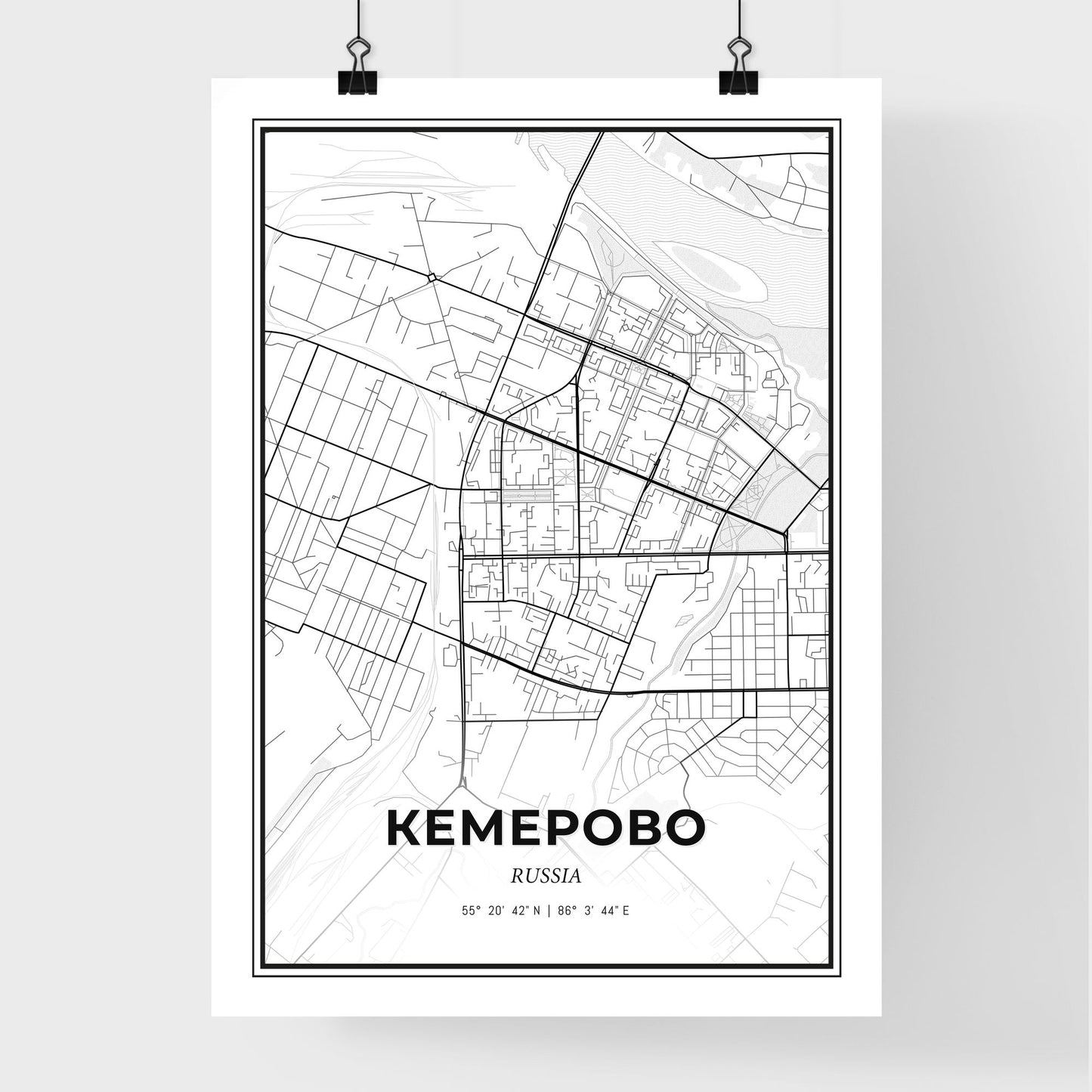 Kemerovo Russia - Premium City Map Poster