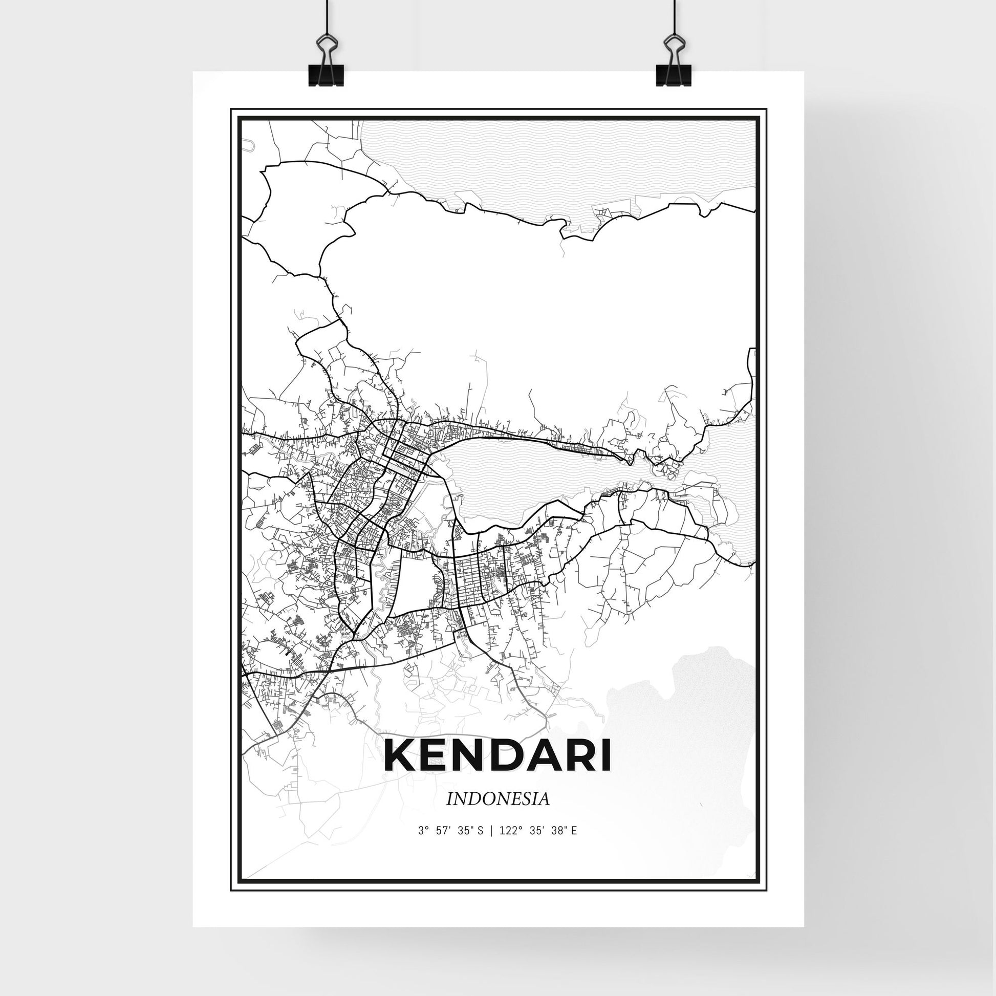 Kendari Indonesia - Premium City Map Poster