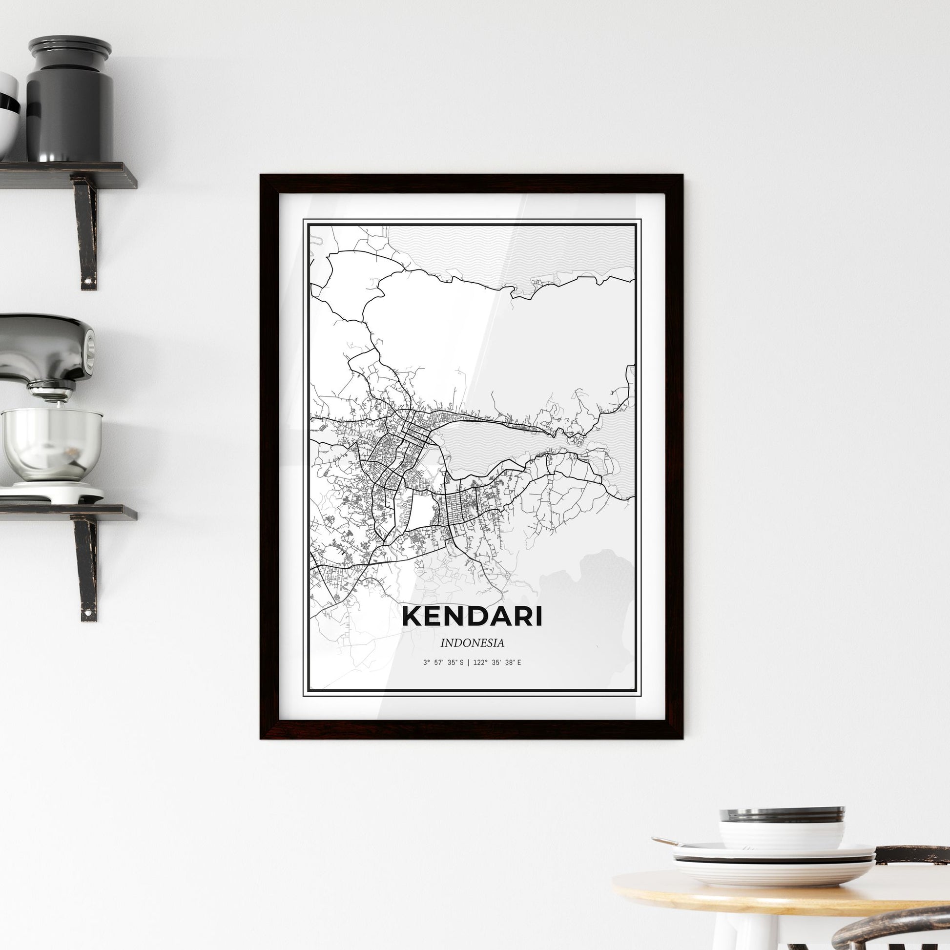 Kendari Indonesia - Minimal City Map