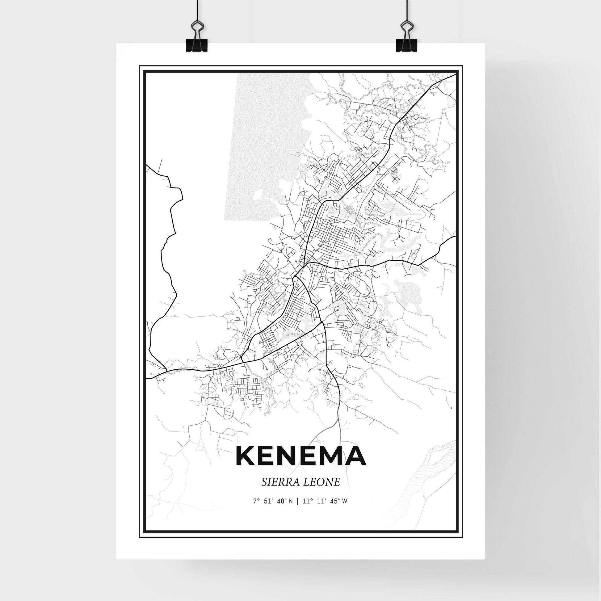 Kenema Sierra Leone - Premium City Map Poster