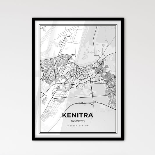 Kenitra Morocco - Scandinavian Style City Map for Modern Home Decor