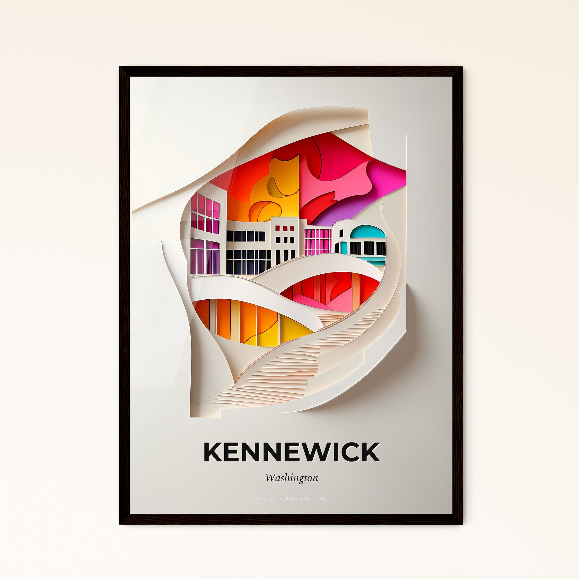 Vivid Kennewick, Washington - a paper cut of a building with a staircase