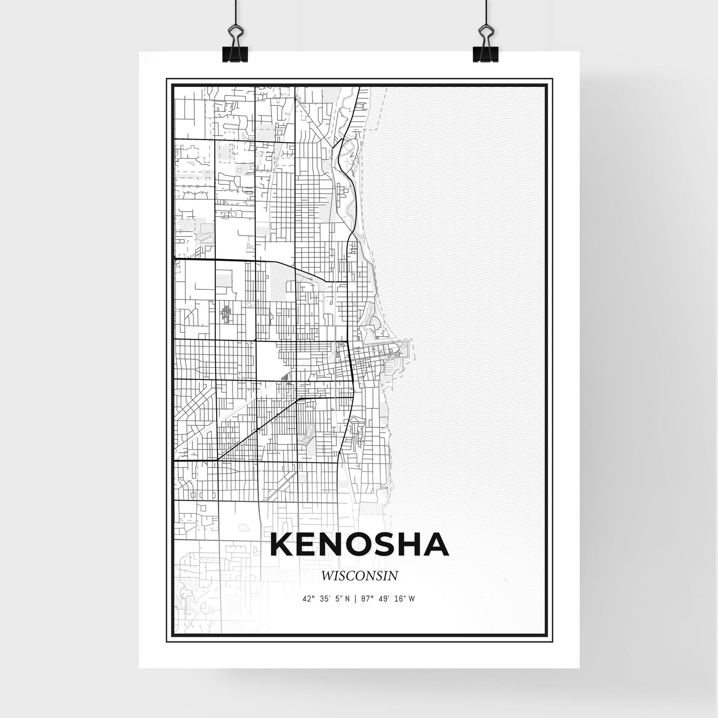 Kenosha Wisconsin - Premium City Map Poster