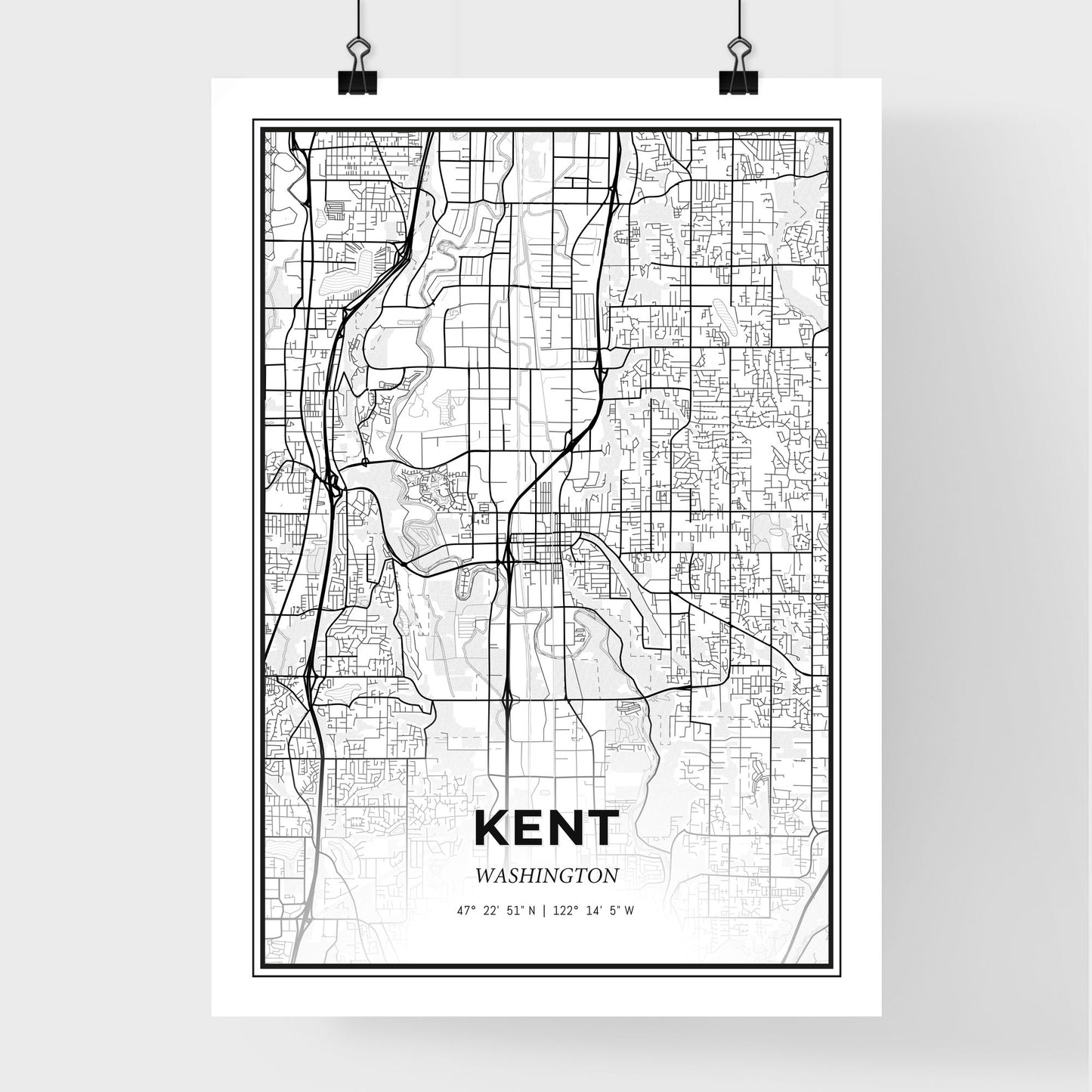 Kent Washington - Premium City Map Poster