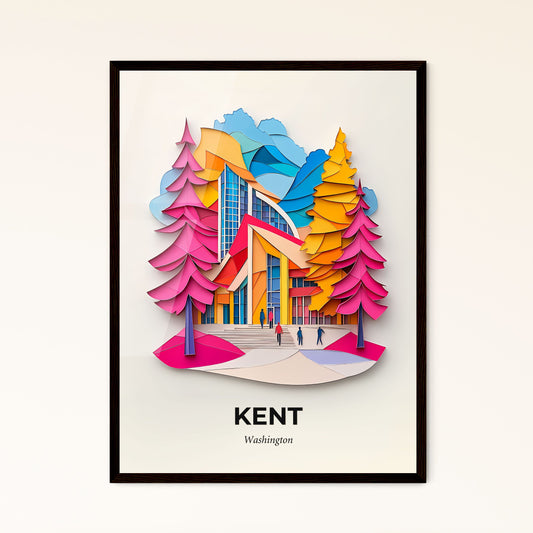 Vivid Kent, Washington - a colorful building with a lot of trees