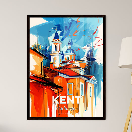 Vibrant Kent, Washington - A Painting Of A Building With Towers And A Blue Sky