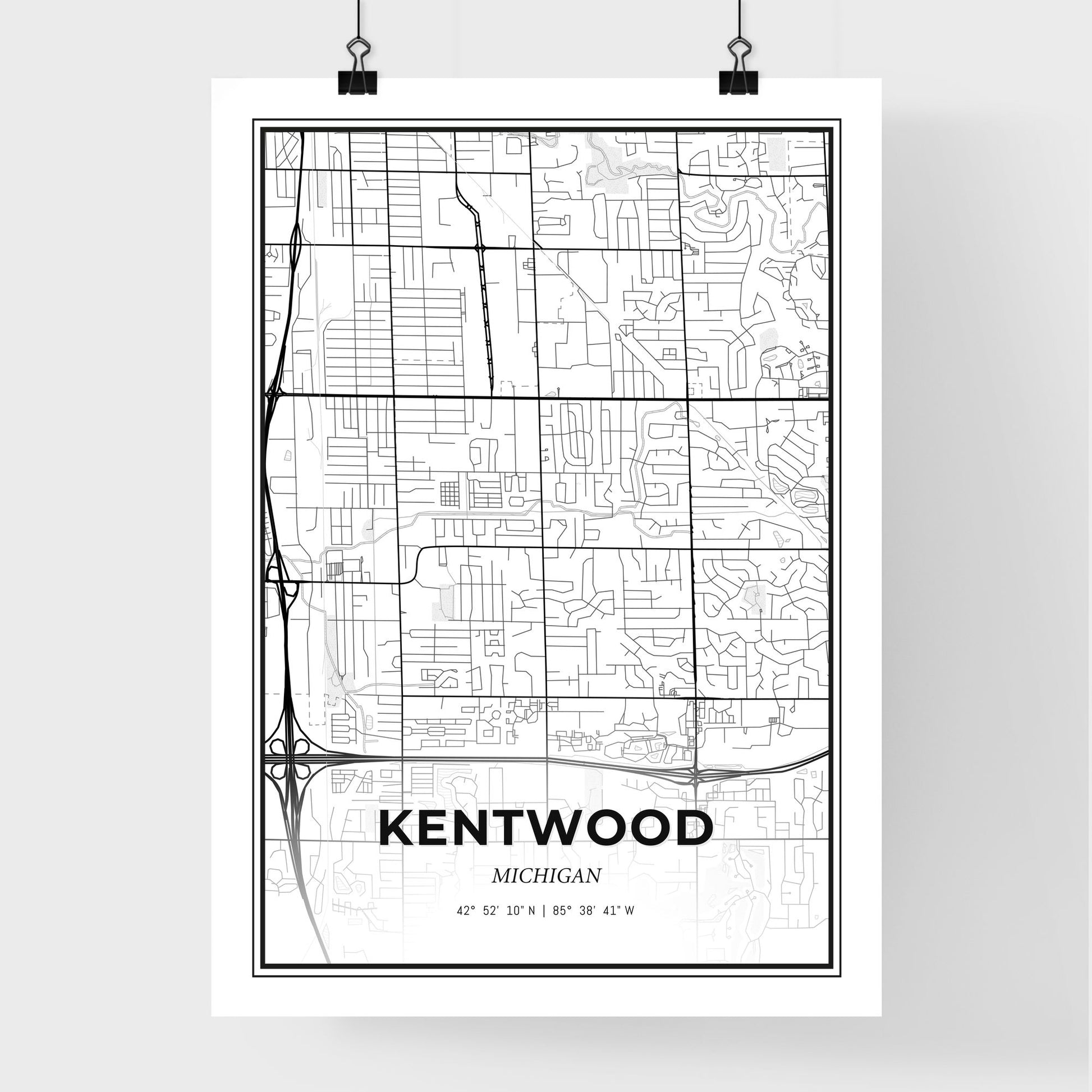 Kentwood Michigan - Premium City Map Poster