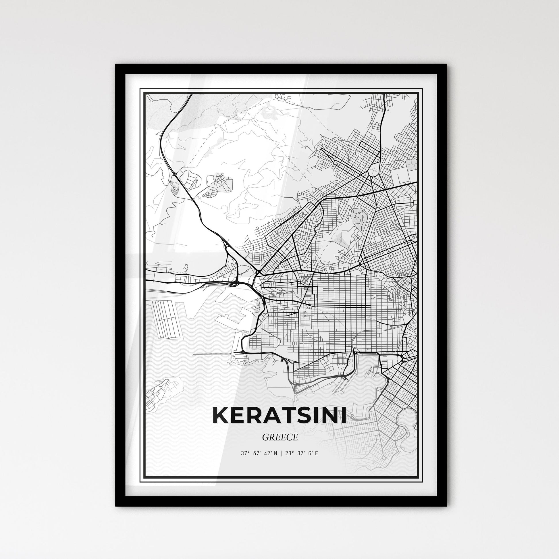 Keratsini Greece - Scandinavian Style City Map for Modern Home Decor