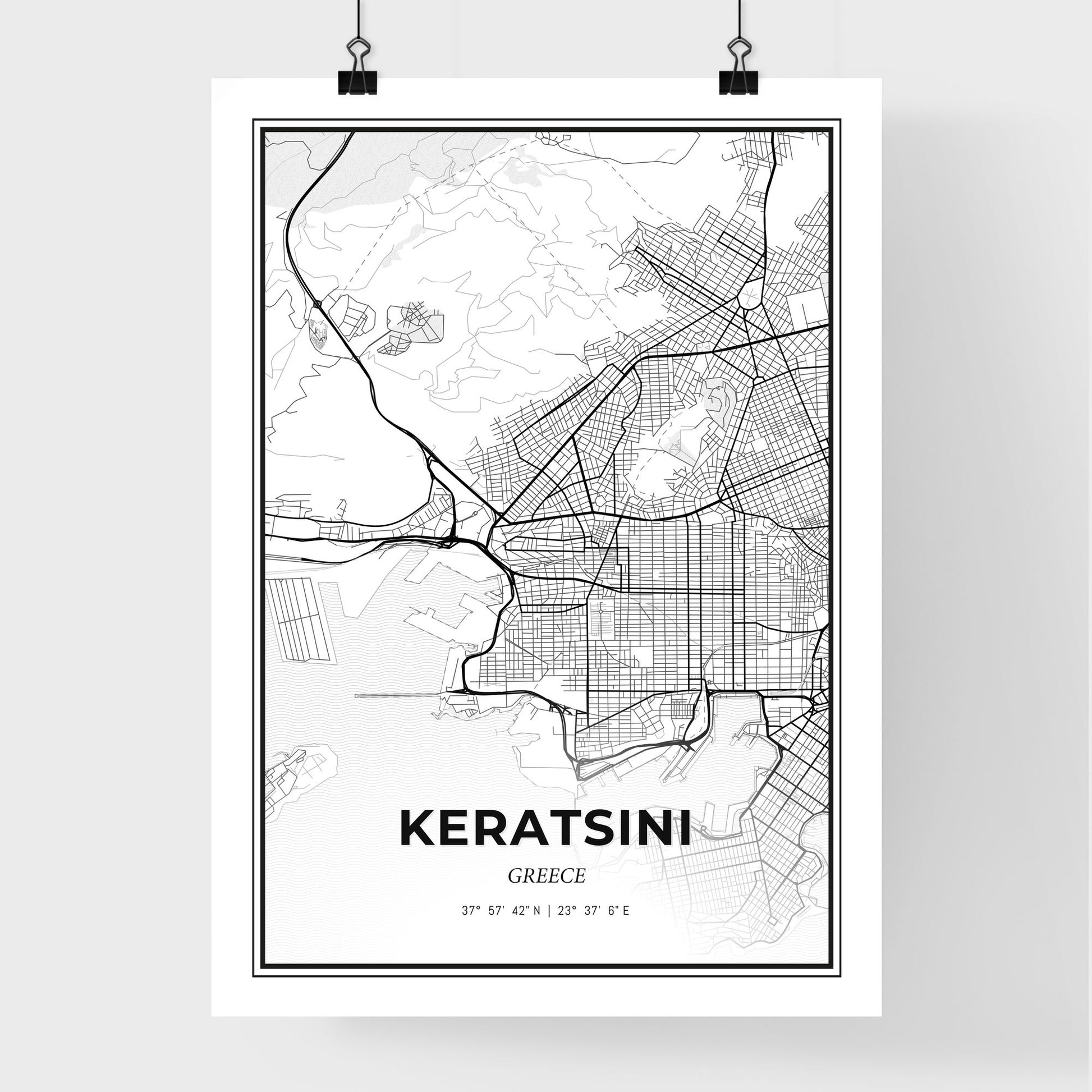 Keratsini Greece - Premium City Map Poster