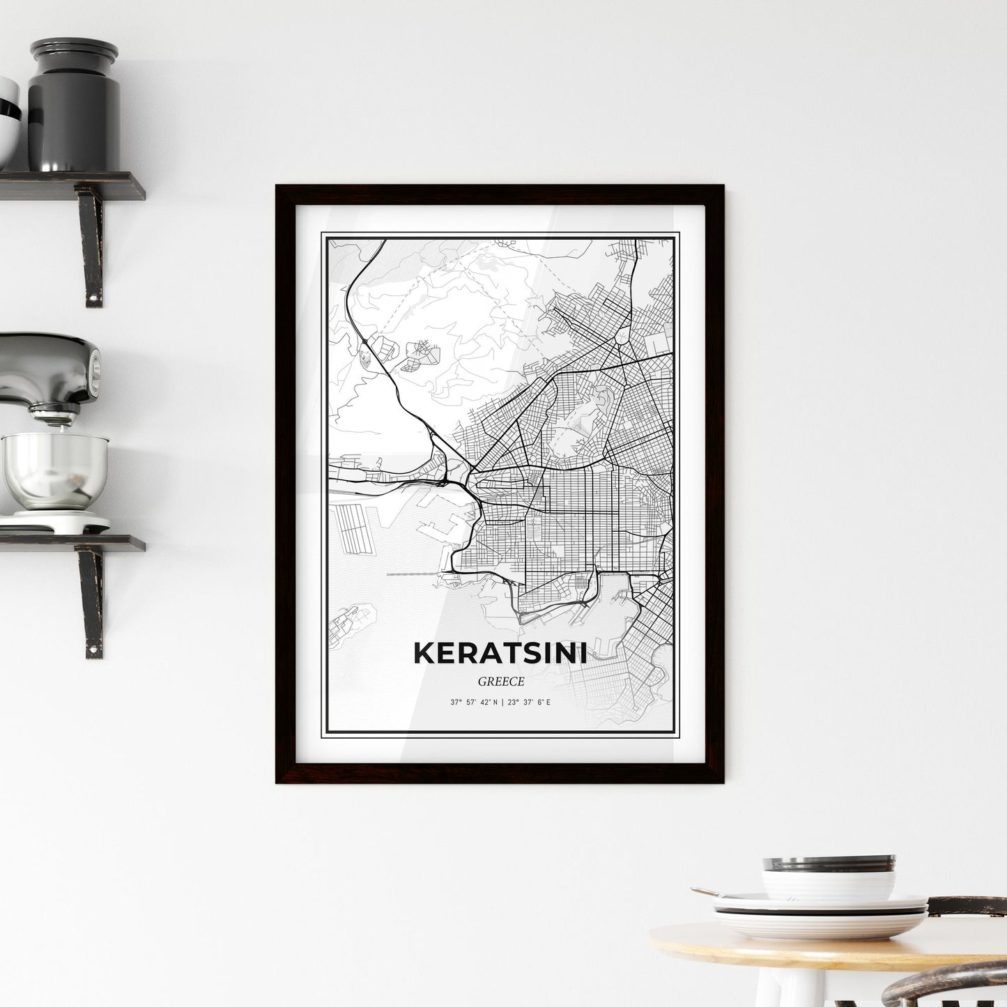 Keratsini Greece - Minimal City Map