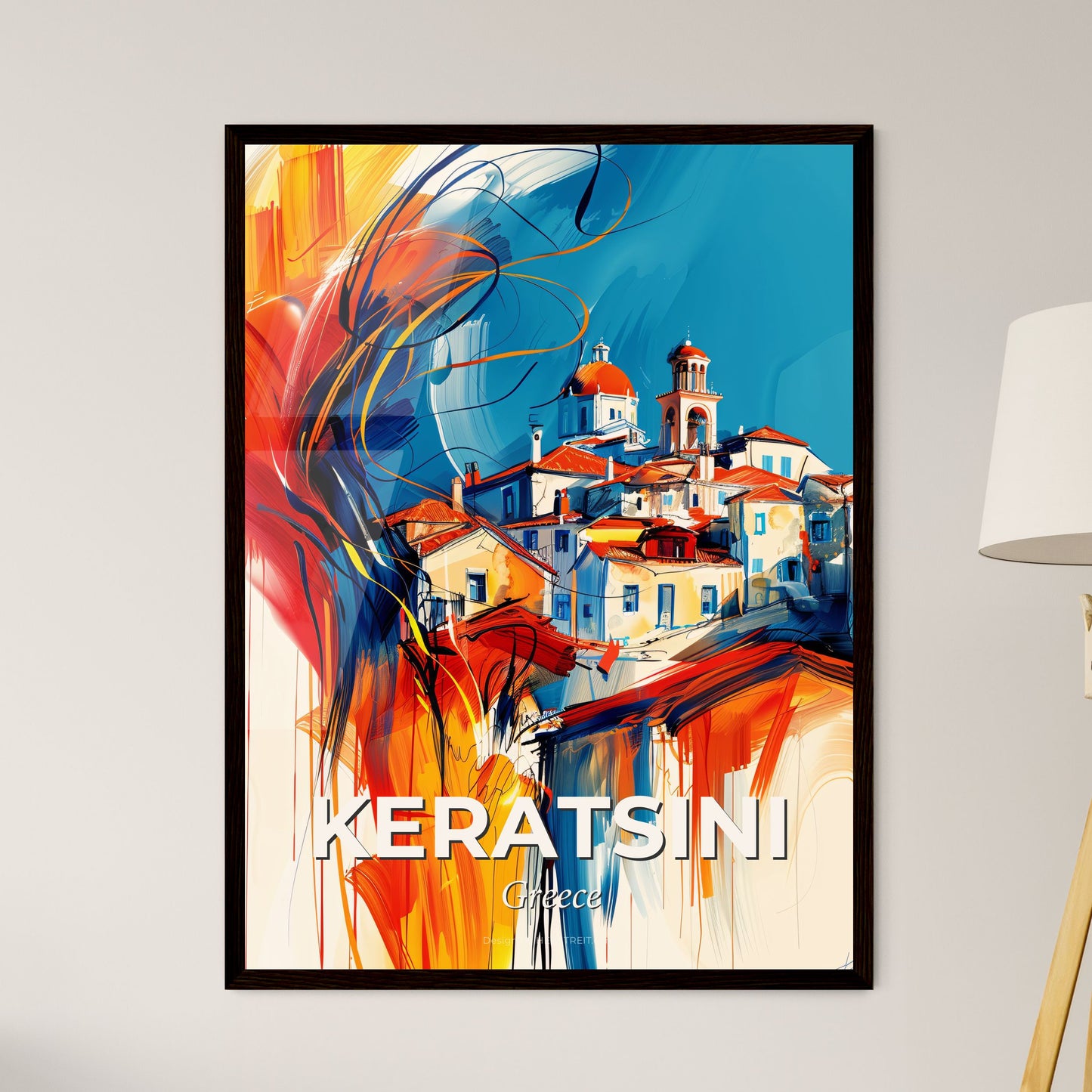 Vibrant Keratsini, Greece - A Painting Of A City