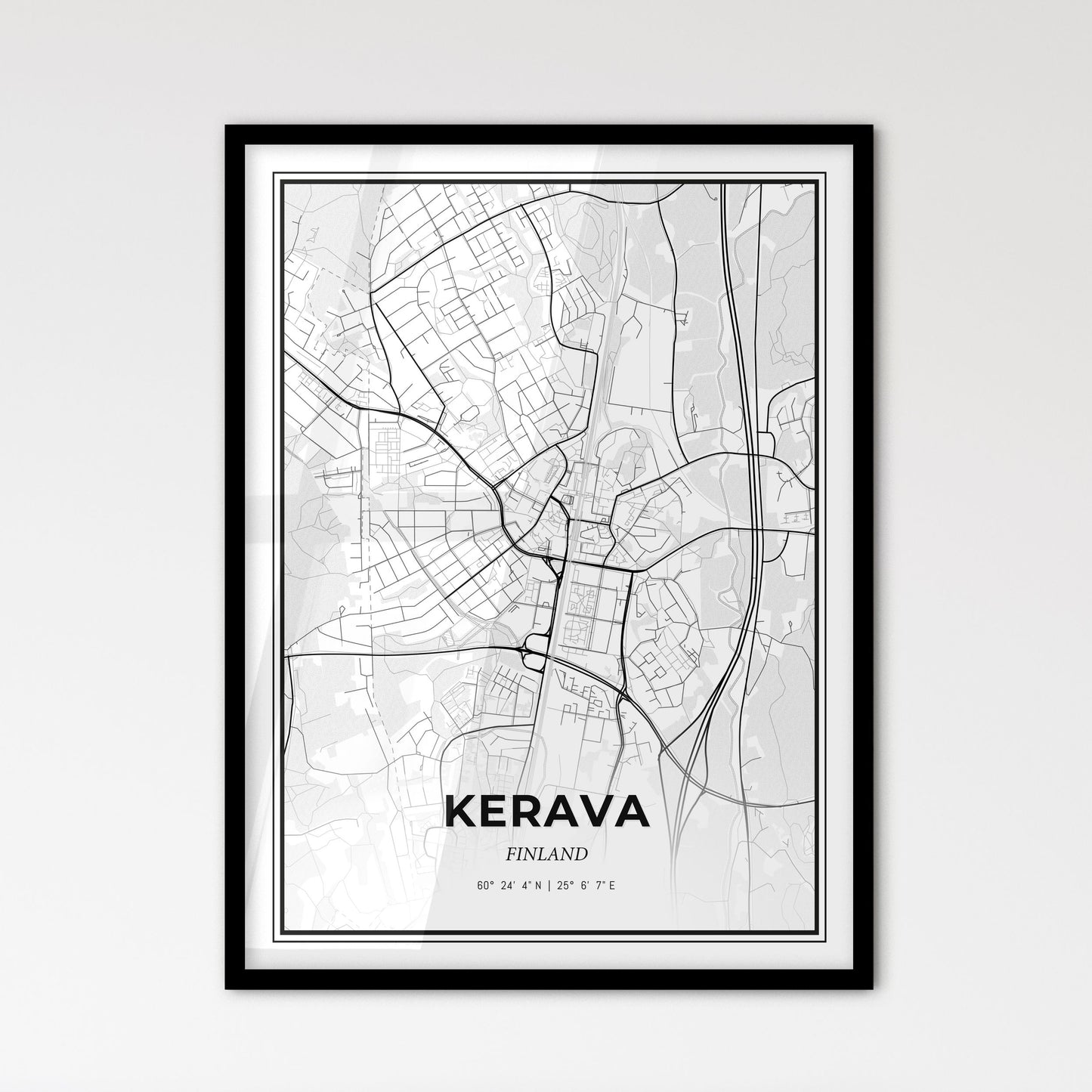 Kerava Finland - Scandinavian Style City Map for Modern Home Decor