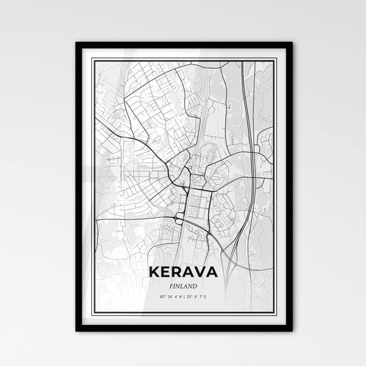 Kerava Finland - Scandinavian Style City Map for Modern Home Decor