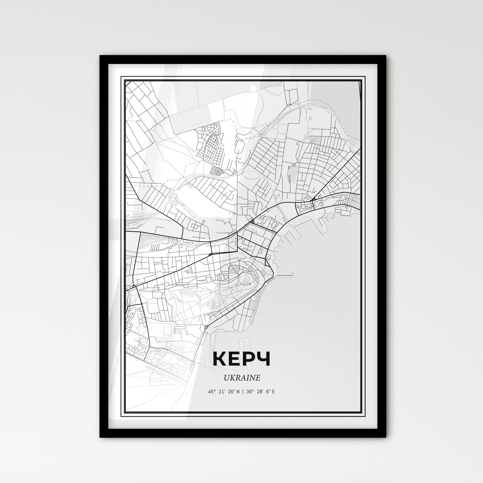 Kerch Ukraine - Scandinavian Style City Map for Modern Home Decor