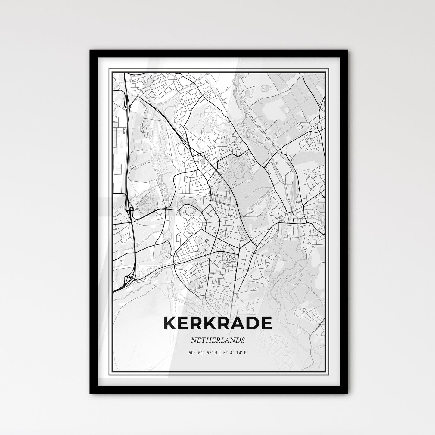  Kerkrade Netherlands - Scandinavian Style City Map for Modern Home Decor