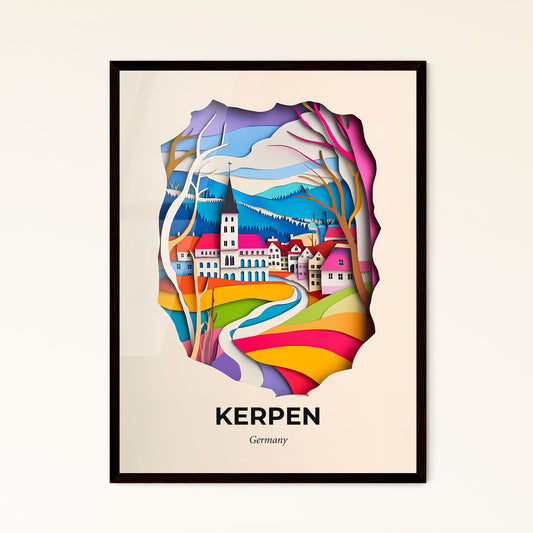 Vivid Kerpen, Germany - a paper cut of a city with a river