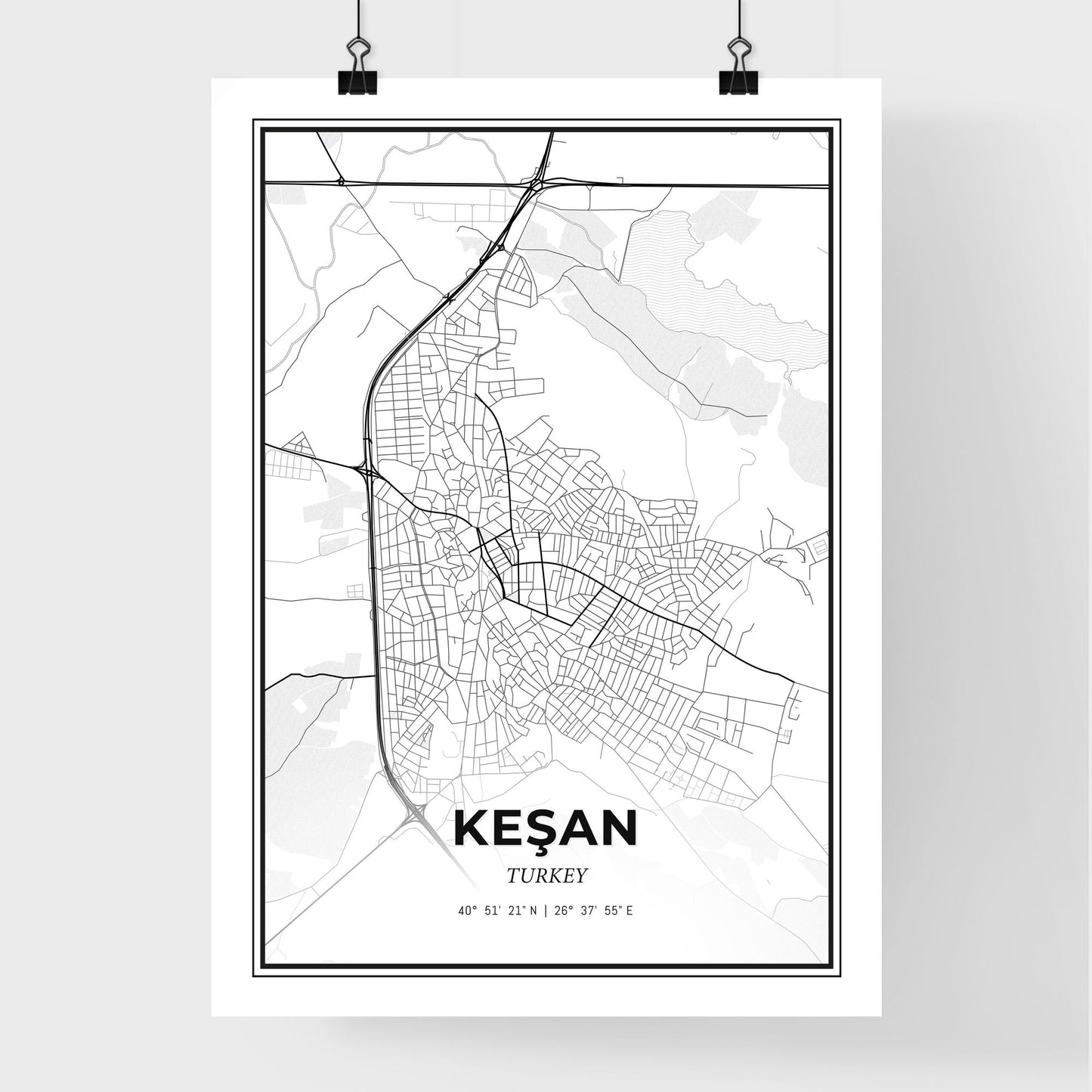 Keşan Turkey - Premium City Map Poster