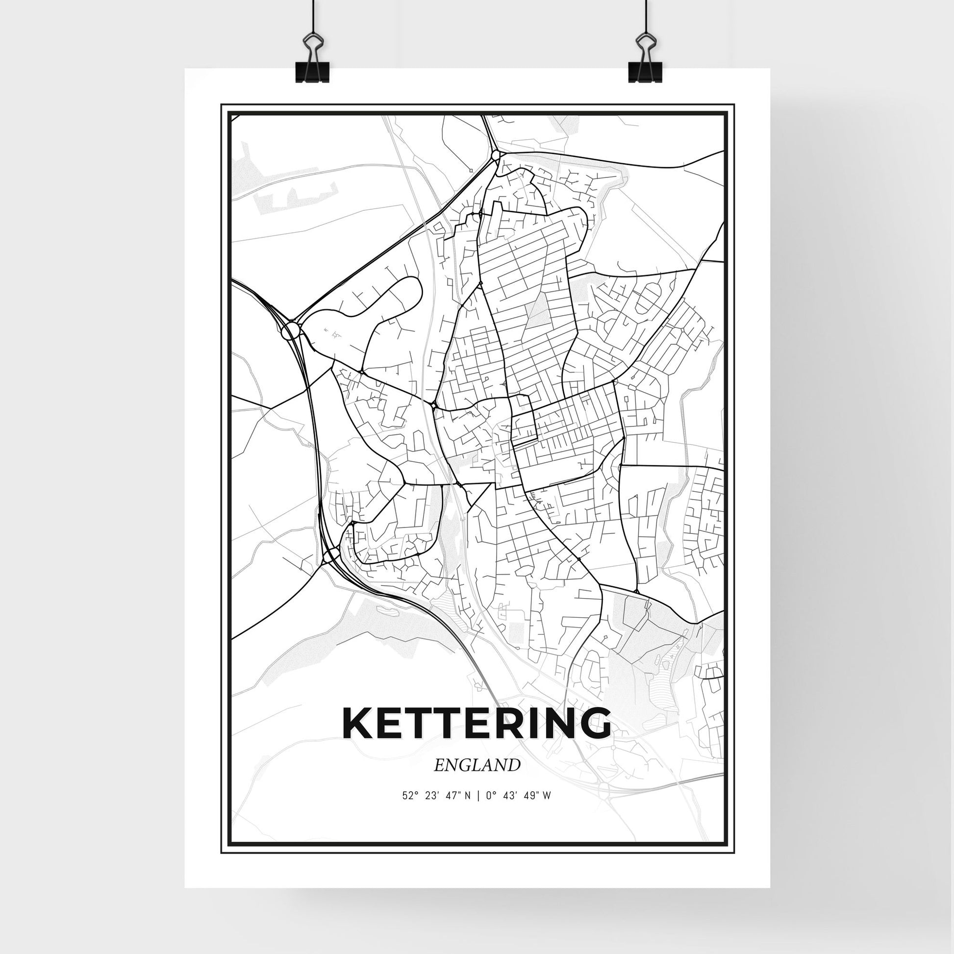 Kettering England - Premium City Map Poster